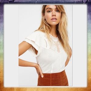 Free People Ivory Mariposa Tee